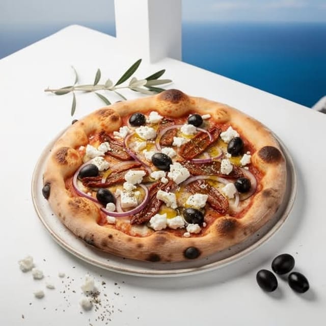 Greek O Mania Pizza.